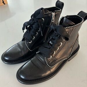 Zadig & Voltaire Laureen Roma Short Black Boots with Studs 39